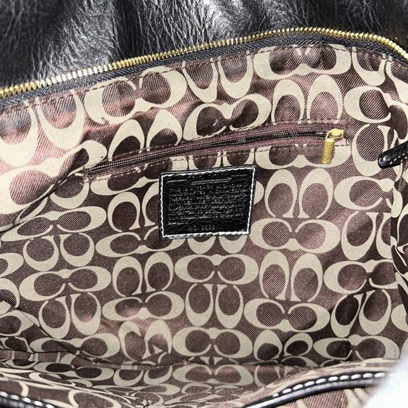 COACH SIGNATURE BROWN TOTE BAG WITH BUCKLE FRONT | 2000s VINTAGE - Picture 3 of 3